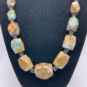 Jay King Desert Rose Trading Mine Finds Sterling Turquoise Nugget Stone Necklace